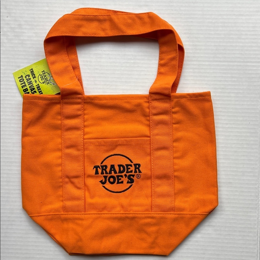 Trader Joe's Special Edition Orange and Black Canvas Tote Bags 2 Pack - Picture 3 of 5